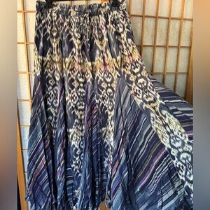 Boho Multicolor Ikat style Maxi Skirt S
